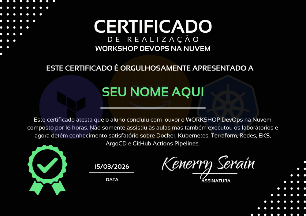 Certificado Workshop DevOps na Nuvem